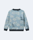 Printed sweatshirt race cars beach blue