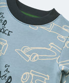Printed sweatshirt race cars beach blue