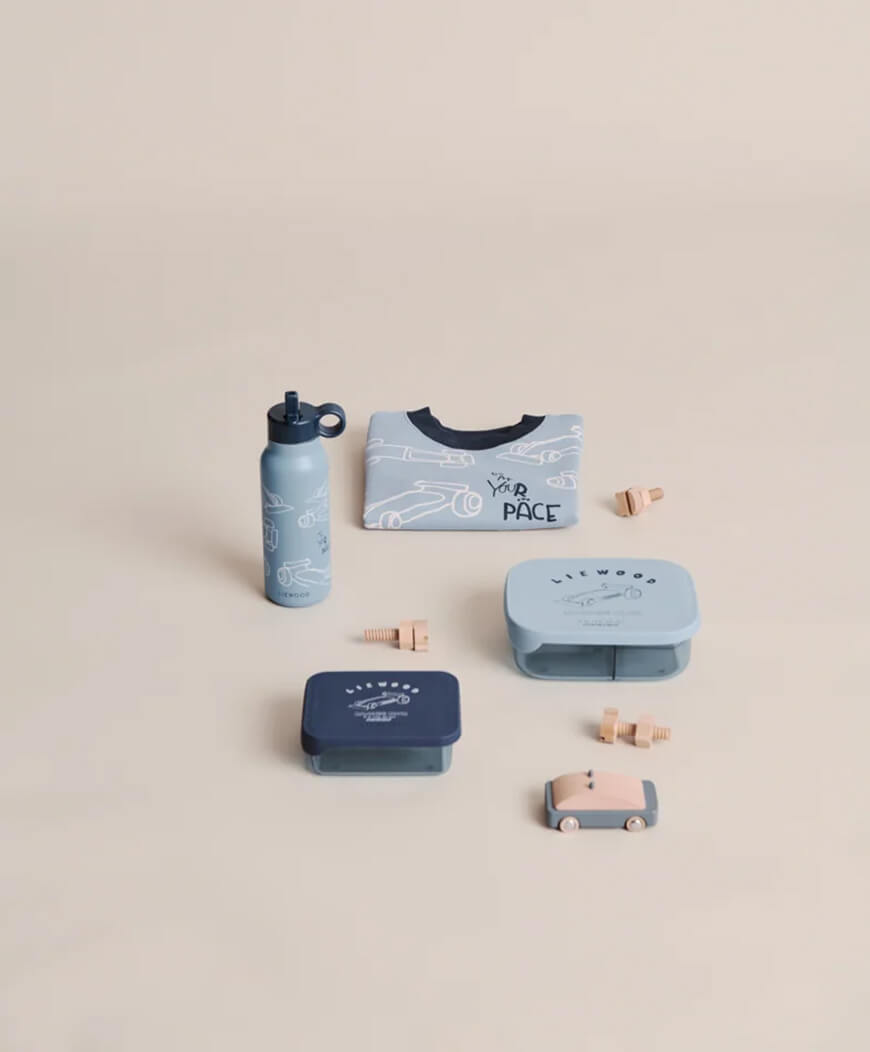 Printed sweatshirt race cars beach blue