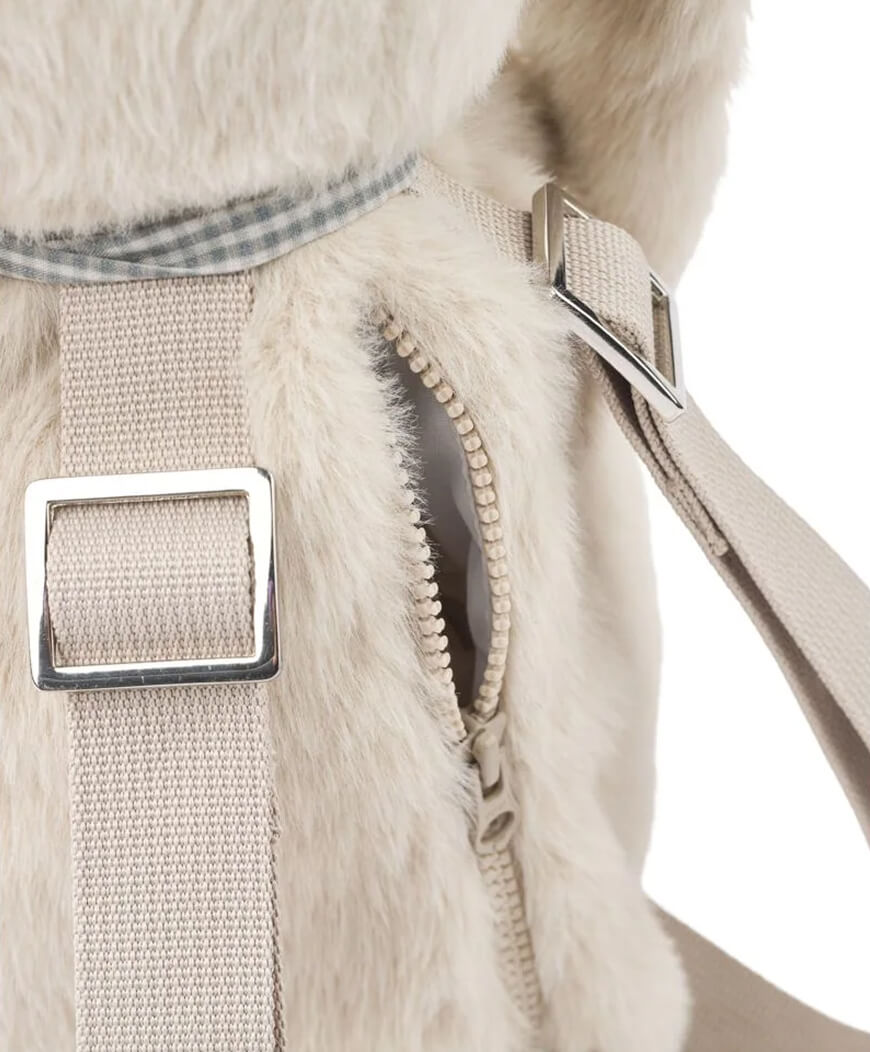 Plush rabbit backpack mist